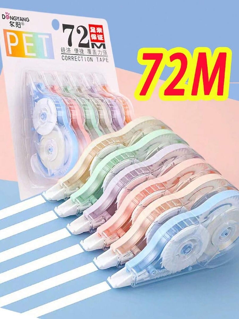 Shein 5-Pack Correction Tape, 72m High Capacity, Student Correction Tape, Writing Correction Tool, Eraser, for Homework, School Supplies, Back to School - One Size - Image 3