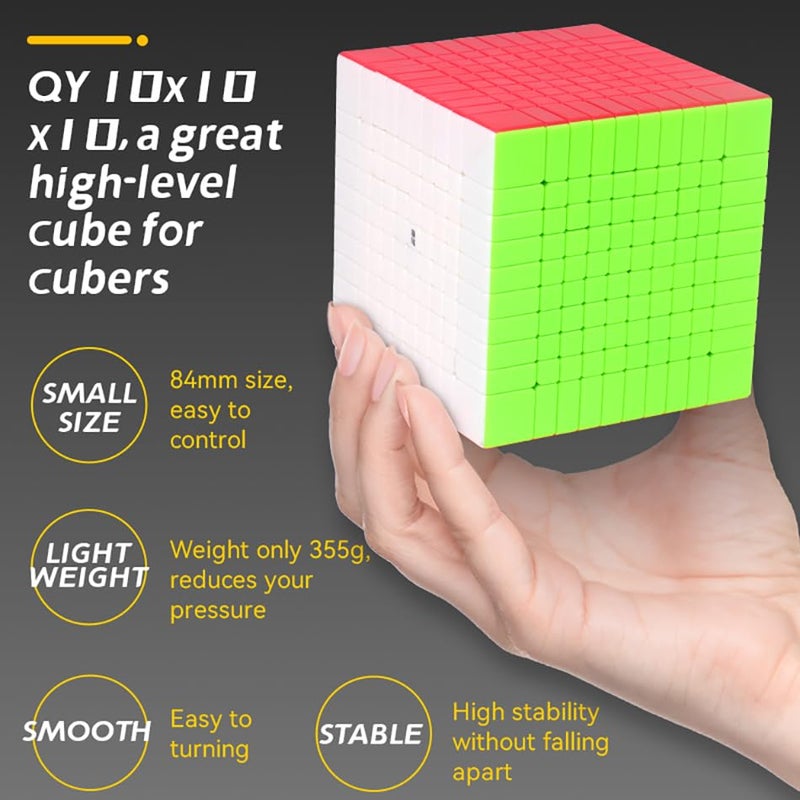 Willking Qiyi 10x10 stickerless Speed Cube QY 10x10x10 Puzzle Speed Cube - Image 3
