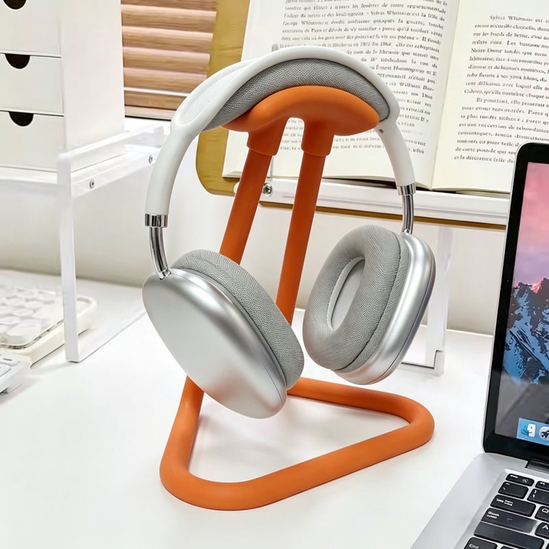 White Ergonomic Arc Headphone Stand Anti Slip Base Durable Sturdy Display Storage - Image 2
