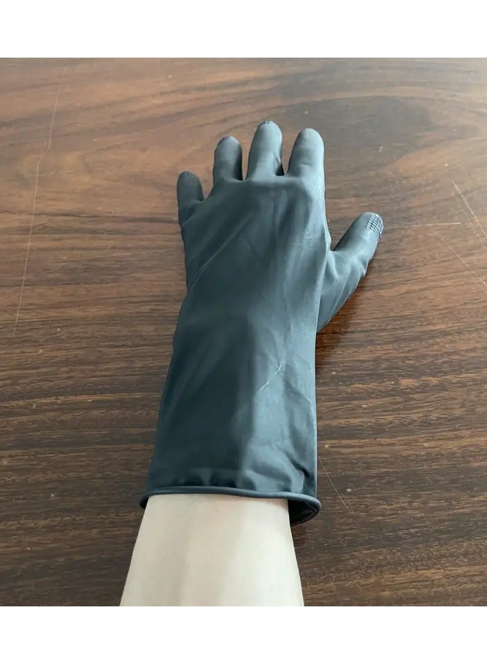 Ucanbe Professional Dark Green Latex Gloves, Thickened Durable Anti-Slip and Waterproof Gloves for Household Cleaning, Hair Perm and Dye Use, for Daily Hand Care - Image 3