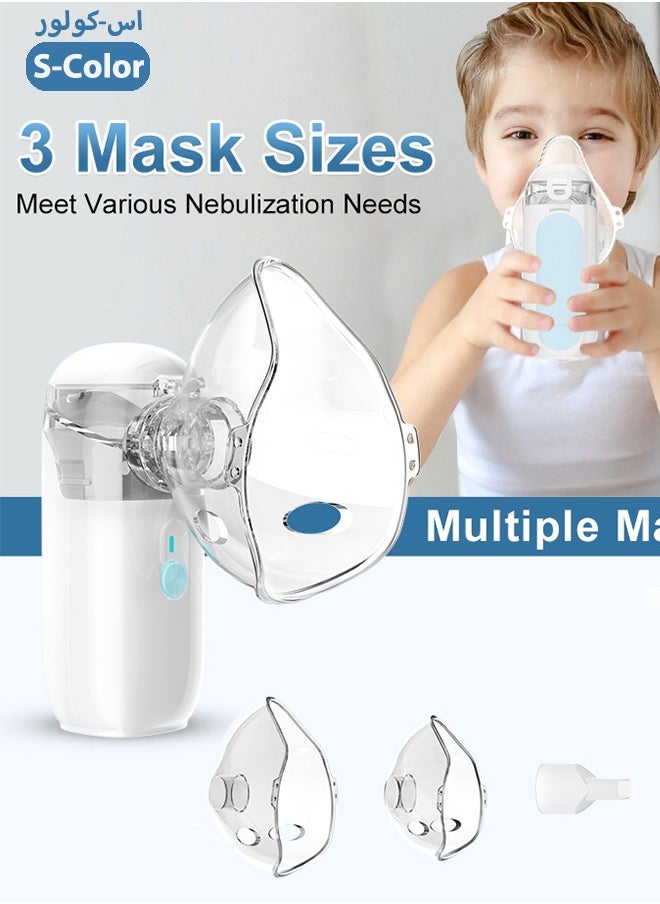 Portable Nebulizer Machine for ChildrenMini Vaporizers USB Rechargeable Handheld Mesh Inhaler Two Ways To Use For Adults And Children With Breathing Problems For Home Office Outdoor