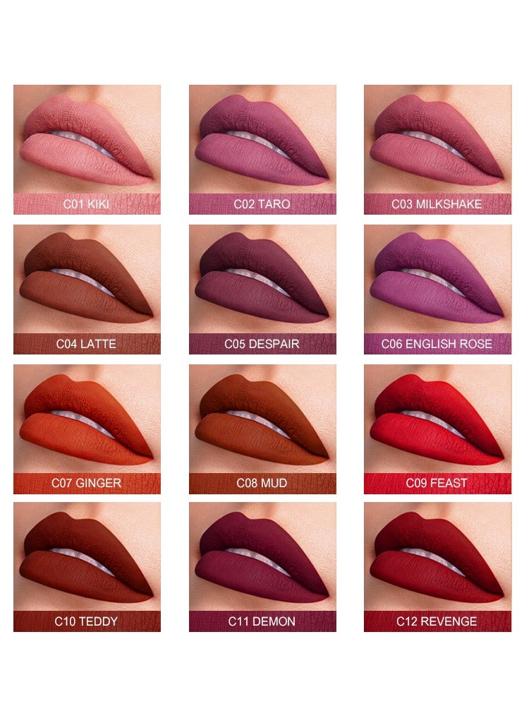 إيماجيك ملمع الشفاه IMAGIC Velvet | 12 لونًا نابضًا بالحياة | تركيبة تدوم طويلاً وذات تصبغ عالي | أداة وضع ناعمة لسهولة الاستخدام (C01 KIKI، 7 مل) - Image 2