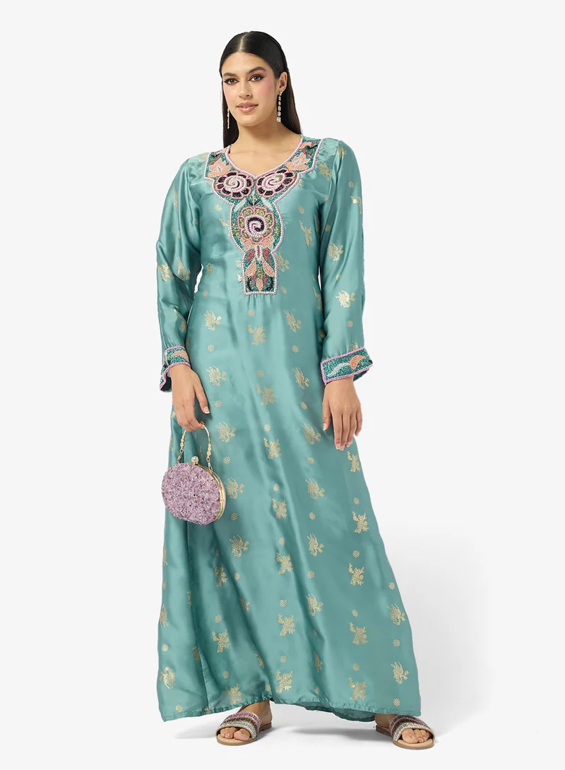 Arabian Closet  Embellished Belted Jalabiya for Women | Best Price UAE