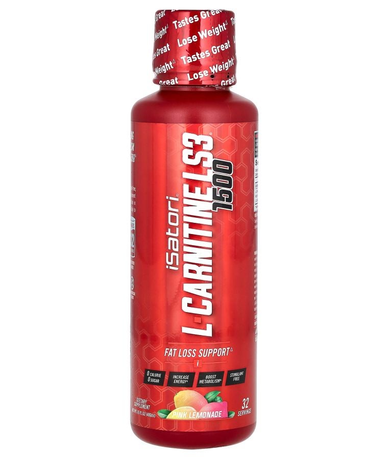 iSatori L-Carnitine LS3 1500 Pink Lemonade 1500 mg 16 fl oz (480 ml)