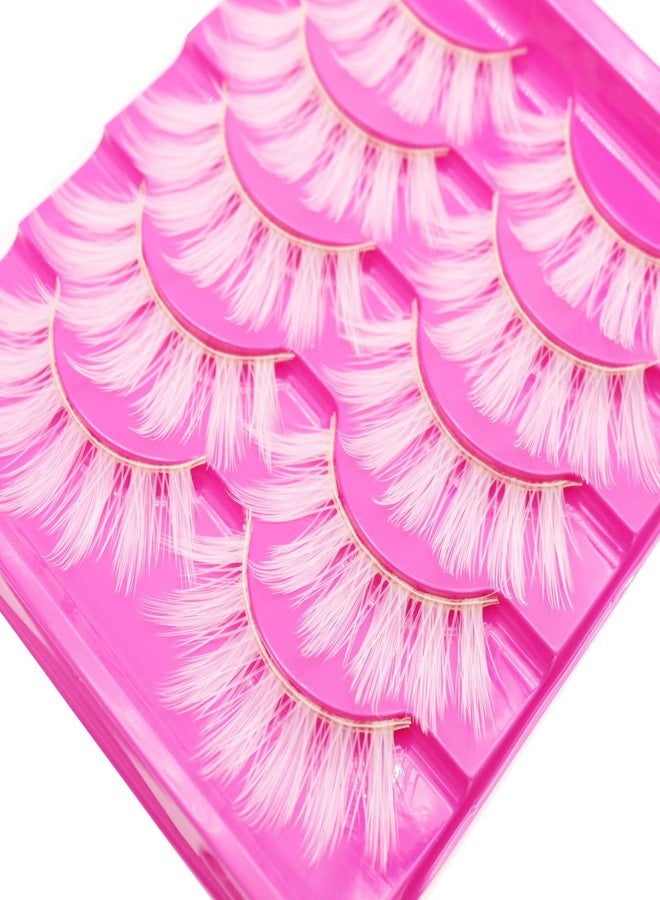 داودر رموش بيضاء صناعية للهالوين، رموش خفيفة بطول 18 مم، رموش مكياج للعيون، رموش لحفلات التنكر، رموش عيد الميلاد، 5 أزواج من DAODER (أبيض) - Image 3