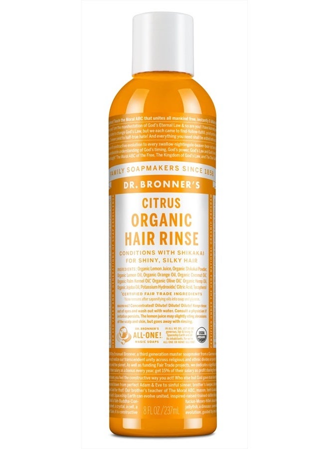 Dr. Bronner's Fair Trade & Organic Hair Conditioning Rinse - Citrus Orange, 8 Ounce - Image 1