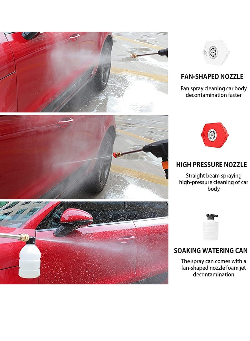 ELTRAZONE Cordless Electric Pressure Washer Pump Car Cleaning Kit,DC 12V 200W 30Bar Lithium Battery High Pressure Portable Handheld Car Cleaning Device,Extension Bar,Garden/Outdoor Cleaner Tool - Image 5