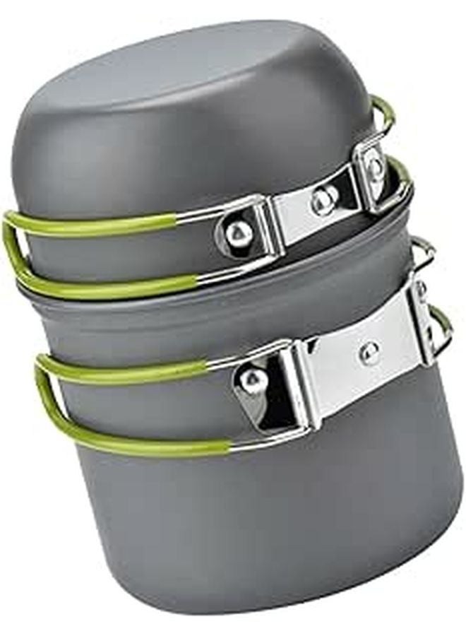 Lightweight Aluminum Camping Cookware Set Non Stick Pan Teapot For 1 2 People - Image 1