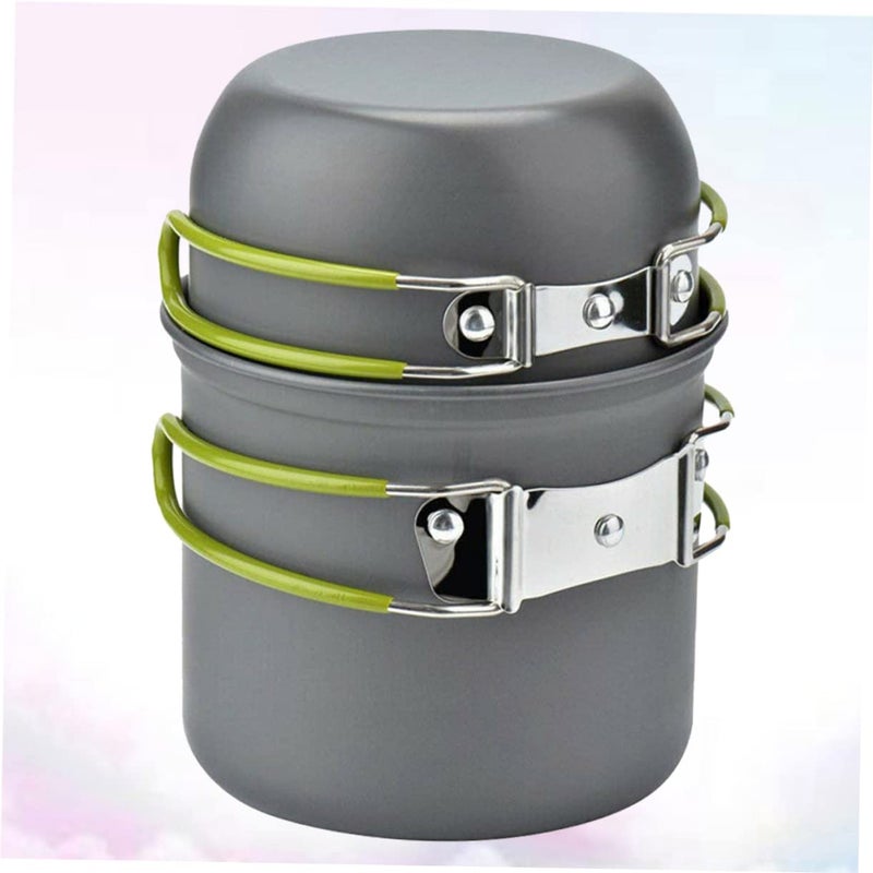 Lightweight Aluminum Camping Cookware Set Non Stick Pan Teapot For 1 2 People - Image 4