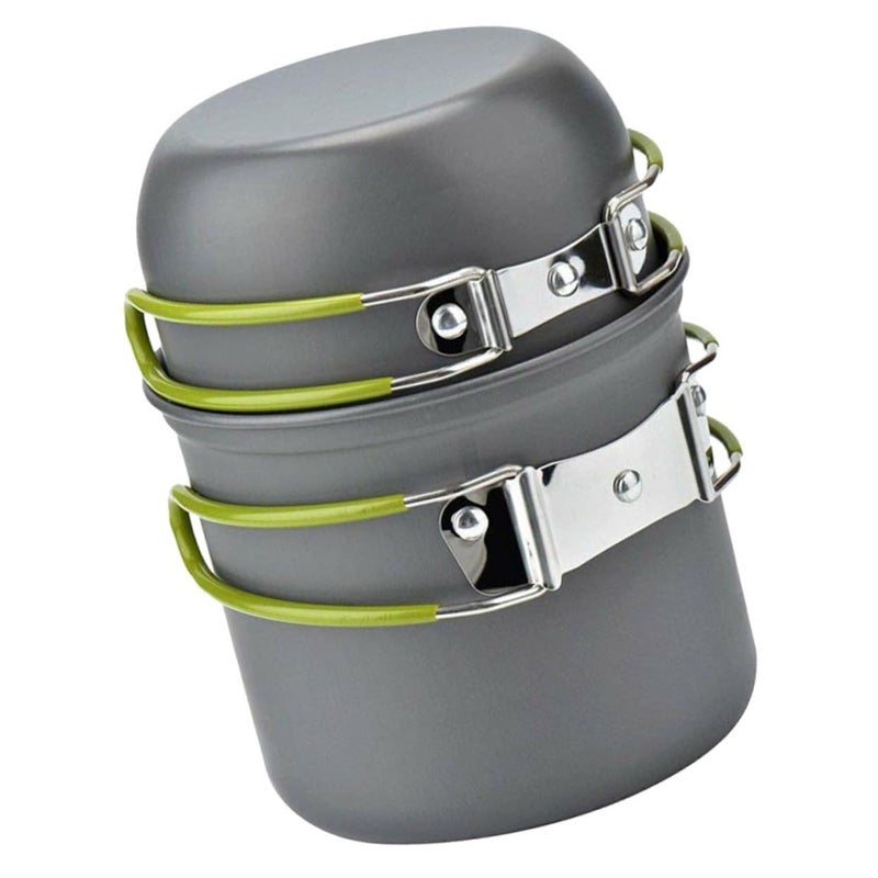 Lightweight Aluminum Camping Cookware Set Non Stick Pan Teapot For 1 2 People - Image 2