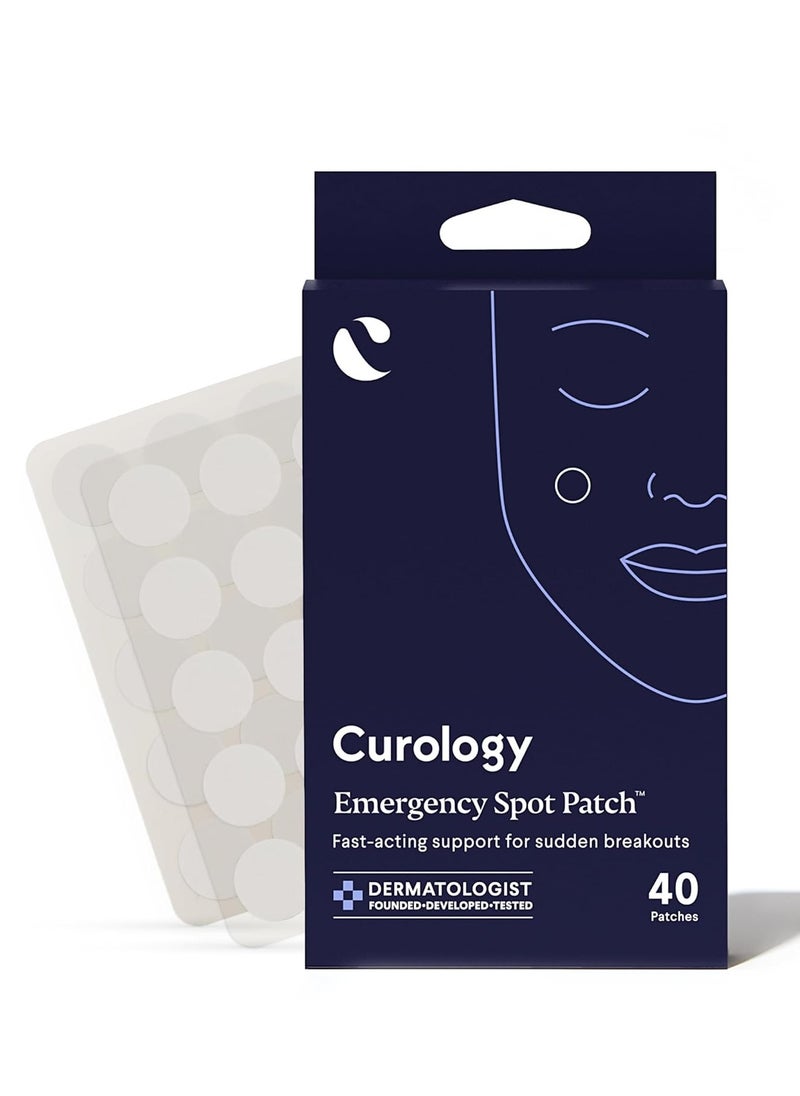 Curology - Curology Emergency Spot Patch, Hydrocolloid Pimple Patches for Face, Fast-Acting Support, Spot Concealing and Oil Absorbing, 40 Count - Image 1