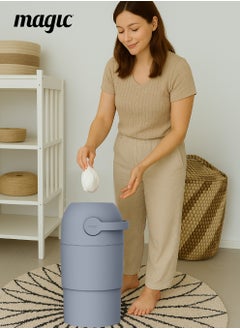Magic THOTH M Diaper Pail | Odorless & Telescopic | 25 Diaper Capacity | 35 CM to 45 CM Adjustable Height | 2nd Life Concept: Converts to Potty Trainer, Kitchen Waste Bin, or Toilet Lid | Free Roll of 15 Bags  - Image 3