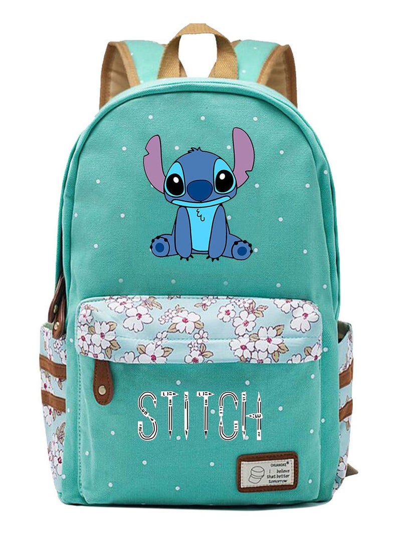 Stitch Printed Youth Casual Woven Strap Backpack