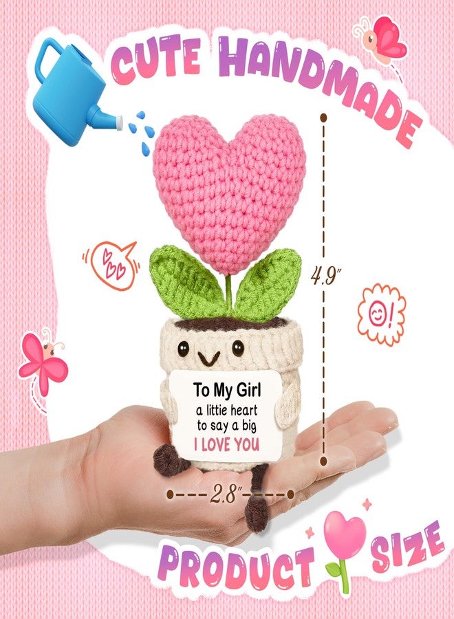 AceThrills Crochet Pink Heart Plant Gift (Teacher) - Image 2