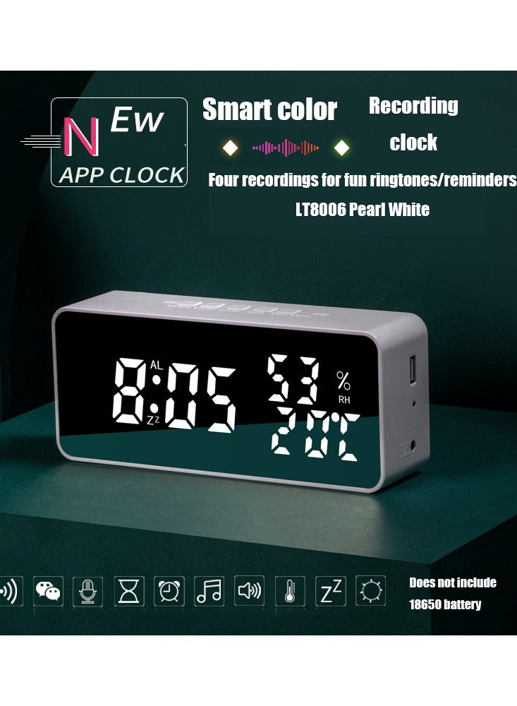 NIBEMINENT Creative Smart APP Alarm Clock Countdown Recording Color Change Clock LED Digital Temperature and Humidity Clock - Image 1