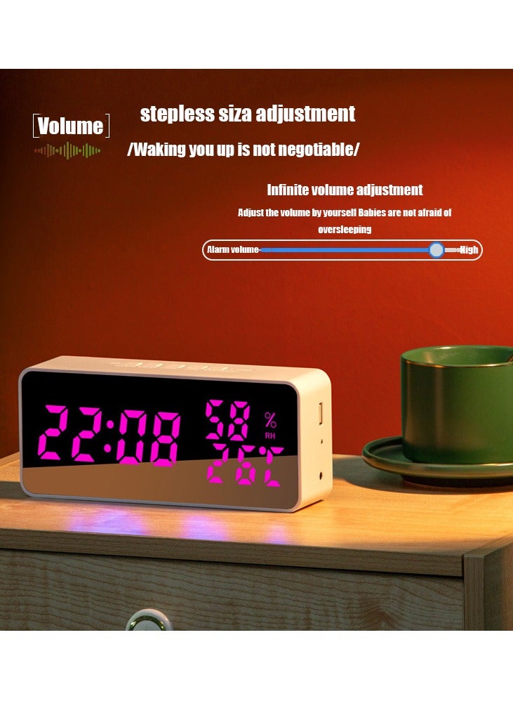 NIBEMINENT Creative Smart APP Alarm Clock Countdown Recording Color Change Clock LED Digital Temperature and Humidity Clock - Image 2