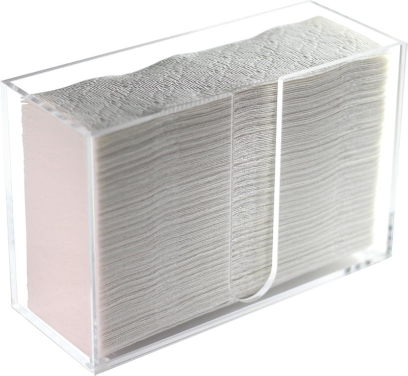 موزع مناشف ورقية مطوي من الأكريليك الشفاف من بيست ميديا، مناسب لسطح مطبخك، حامل مناشف قابل للطي على شكل حرف C، وZ، وثلاثي الطي - عصري - قطعة واحدة - شفاف