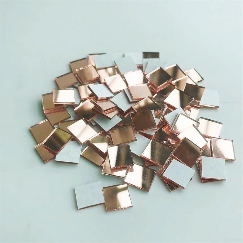 Rose Gold Self Adhesive Mirror Mosaic Tiles 10x10mm For DIY Disco Ball Craft Wall Decor - Image 3