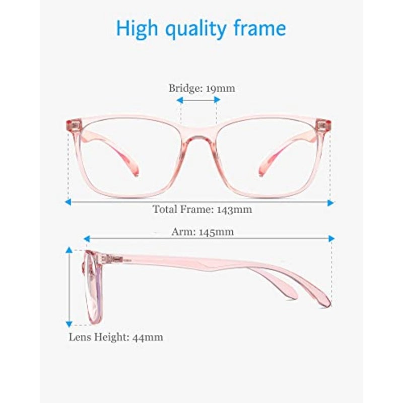 Computer gaming blue light blocking glasses, lightweight frame, blue tinted lenses, UV400 protection and anti-glare coating - Image 5
