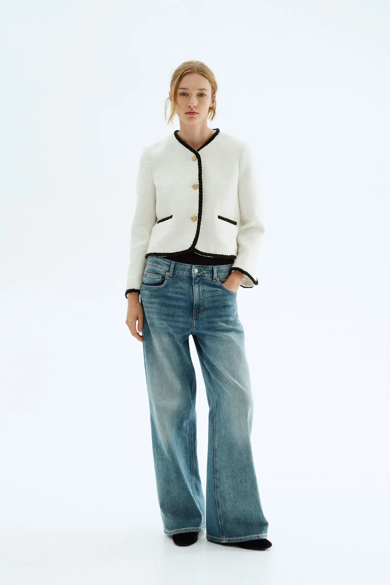 اتش اند ام جاكيت من نسيج بوكليه