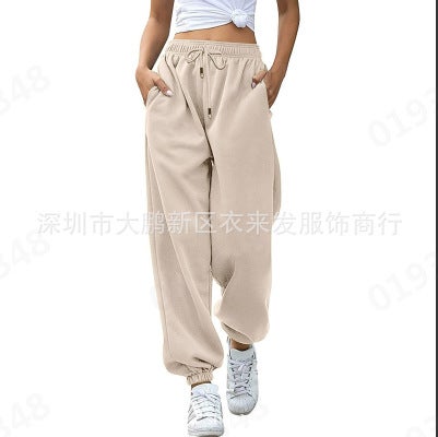 2021 Fashion Sweatpants Harlan Pockets Casual 16 Colors Apricot