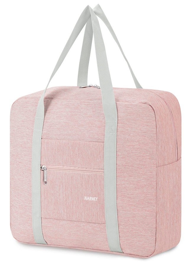 Narwey For Spirit Airlines Foldable Travel Duffel Bag Tote Carry on Luggage Sport Duffle Weekender Overnight for Women and Girl, 1112-Thick Series Pink - Image 1