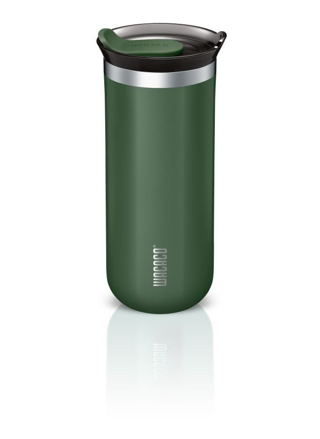 WACACO Octaroma GRANDE Vacuum Insulated Mug (435ml) - Double Wall Stainless Steel Coffee Travel Tumbler w/ Leakproof Drinking Lid, Reusable, Washable, BPA-Free, Hot & Cold - Green  - Image 1
