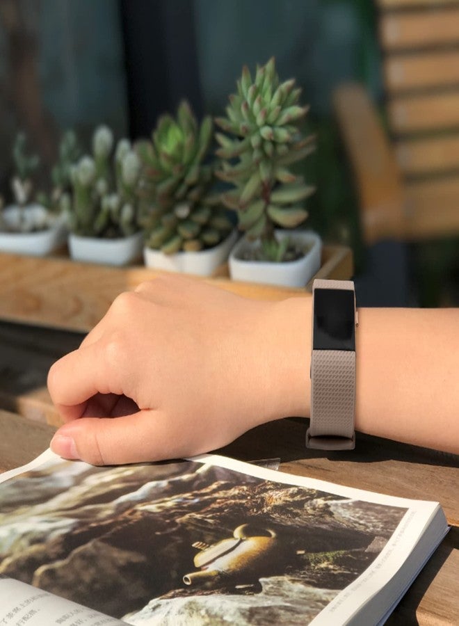 اي كي مجموعة من 3 أساور رياضية متوافقة مع Fitbit Charge 2 للرجال والنساء، أساور معصم بديلة قابلة للتعديل لـ Fitbit Charge 2 HR صغير وكبير (ضوء النجوم/شاي الحليب/بنفسجي دخاني، صغير) - Image 5
