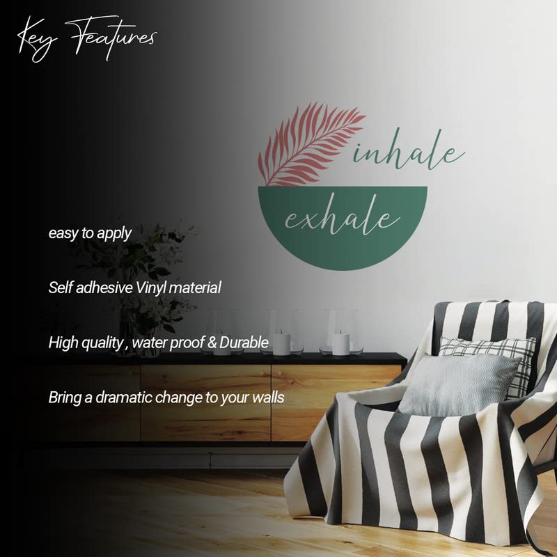 Kotart Leaf and Inhale Exhale Printed Vinyl Wall Decals for Living Room Bedroom Yoga Room Balcony Studio Wall Decor - Image 4