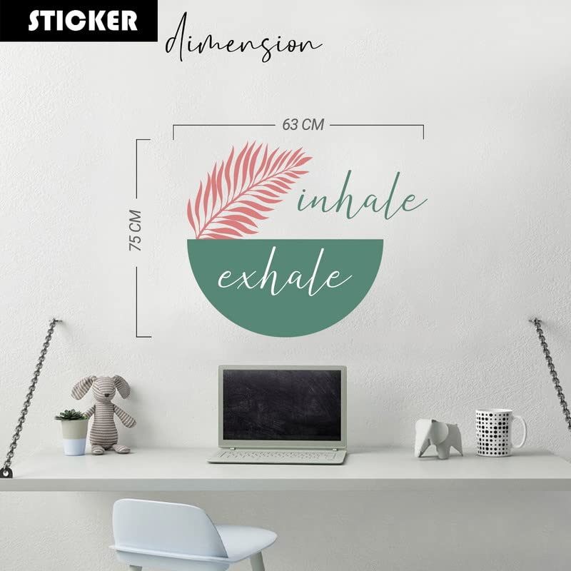 Kotart Leaf and Inhale Exhale Printed Vinyl Wall Decals for Living Room Bedroom Yoga Room Balcony Studio Wall Decor - Image 3