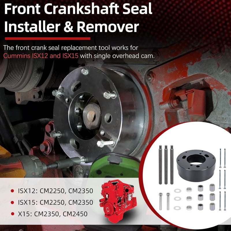 Sunluway 4918991 Crankshaft Front Seal & Wear Sleeve Remover Installer for Cummins ISX15 ISX12 - Image 2