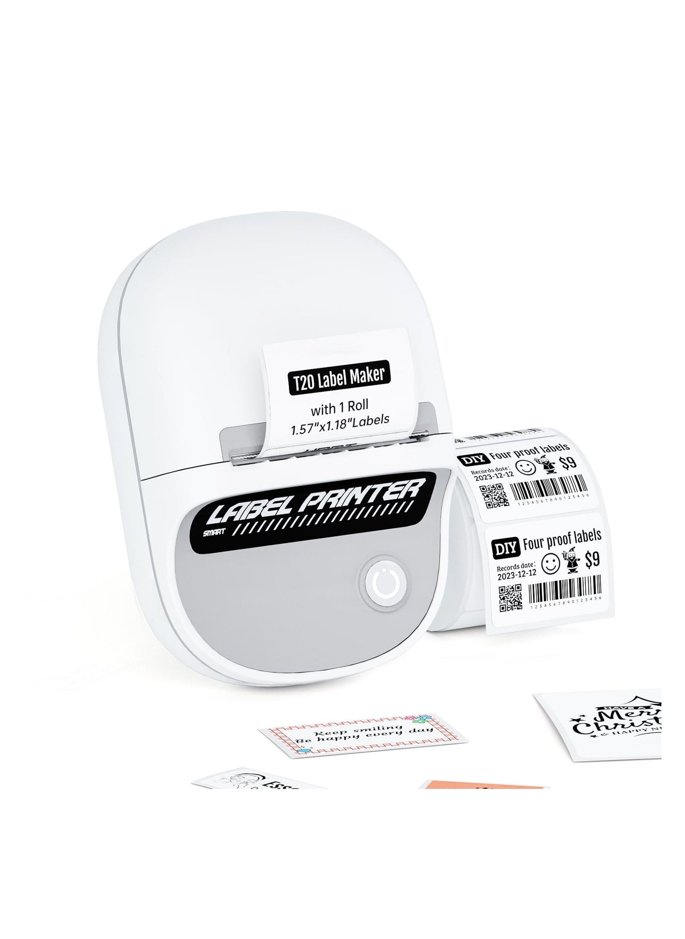 Mini Cute Label Makers - T20 Label Maker Machine with Tape, Labels Auto Identification, Bluetooth Portable Label Printer for Office/Home/Retail, Print Width 20-50mm, Compatible with iOS Android