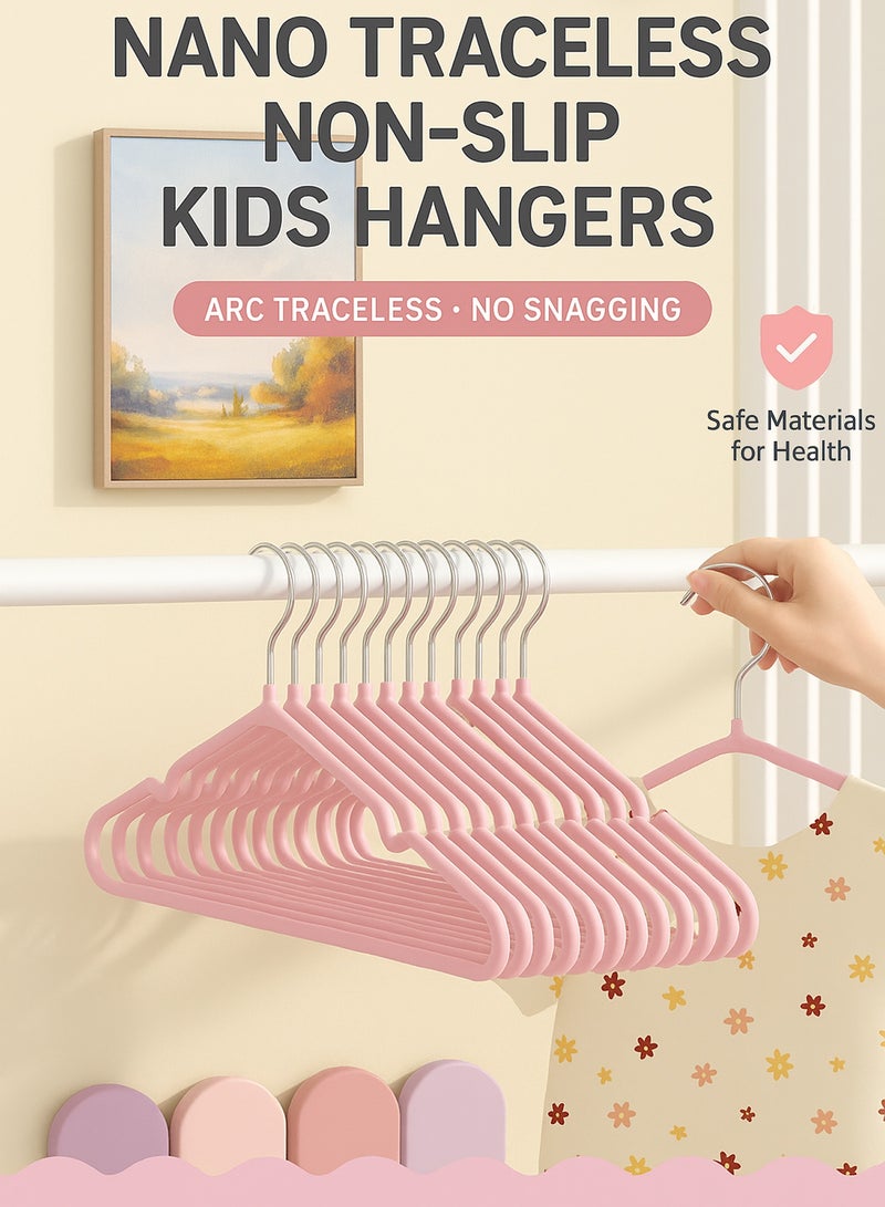 30 Pack Stainless Steel Kids Hangers Children's and Baby Non-Slip Metal Hangers (1-8 Years) 30 قطعة علاقة ملابس اطفال ستانلس ستيل - منظم خزانة اطفال Heavy Duty, Anti-Rust, Space Saving, Strong Grip for Jackets, School Uniforms  - Image 2