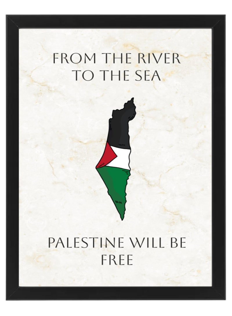 Boomah Accessories Palestine Map - Free Palestine Poster with Frame 30x40cm
