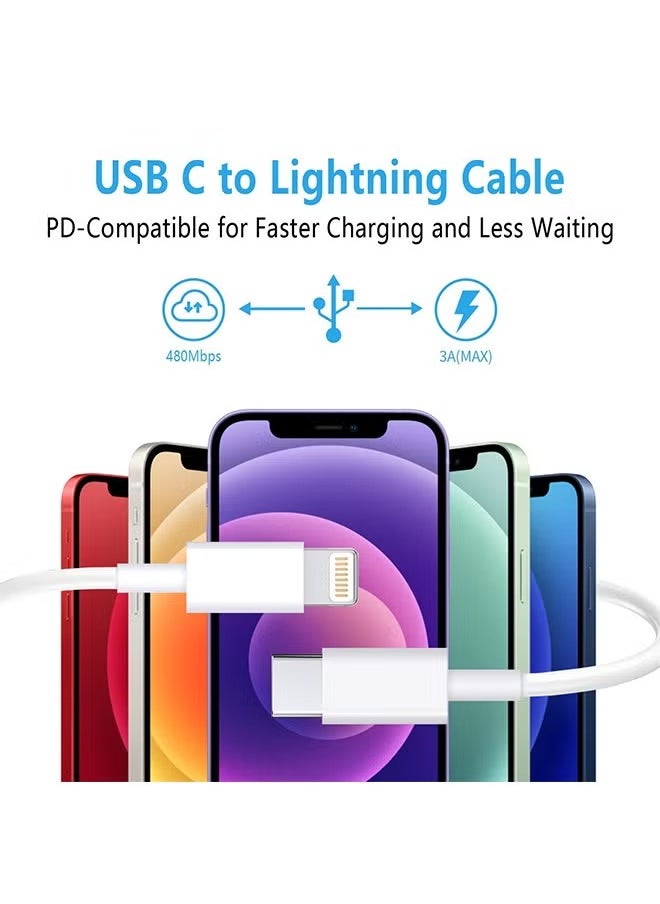 Sthxyfaith - USB C to Lightning Charge Cable White 1M, MFi Certified, Supports Power Delivery, Data Transmission, Fast Charging Cable Compatible with iPhone 14 Pro Max/14/13/12/11 Pro/X/XS/XR/8 Plus/AirPods Pro - Image 1