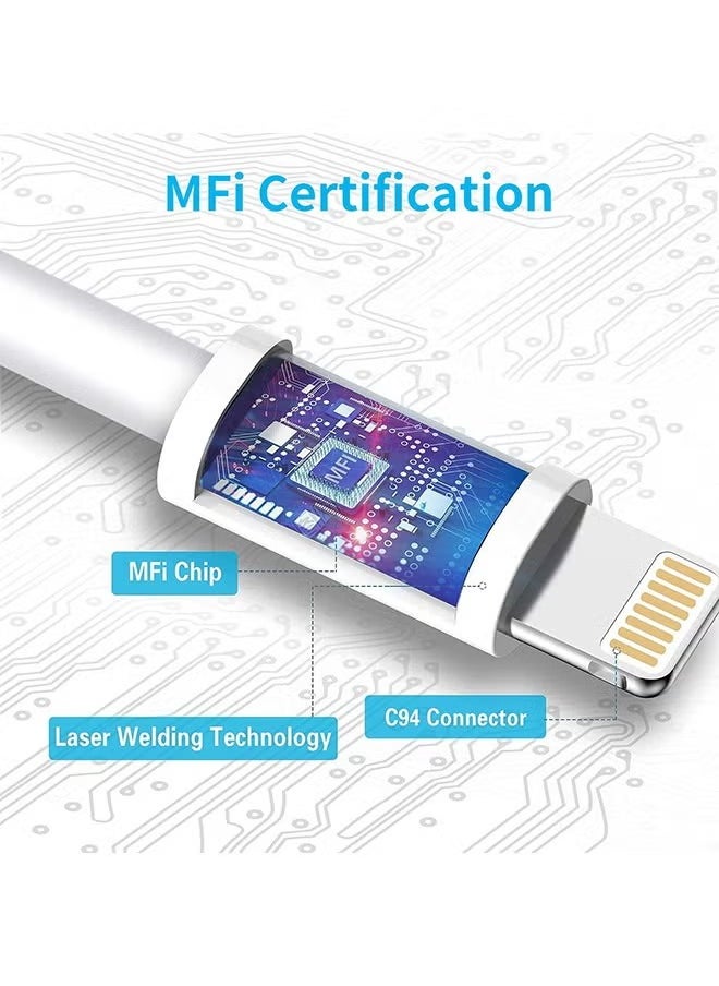Sthxyfaith - USB C to Lightning Charge Cable White 1M, MFi Certified, Supports Power Delivery, Data Transmission, Fast Charging Cable Compatible with iPhone 14 Pro Max/14/13/12/11 Pro/X/XS/XR/8 Plus/AirPods Pro - Image 1