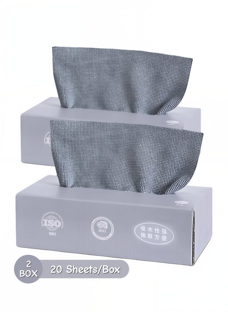 Reusable Microfiber Kitchen Cleaning Cloths Super Absorbent, Quick-Drying Dish Towels for Kitchen Car Furniture Bowl Tea Dishcloths Lint-Free Machine Washable Non-Stick Oil Dish Rags 20 Pieces/Box - Image 1