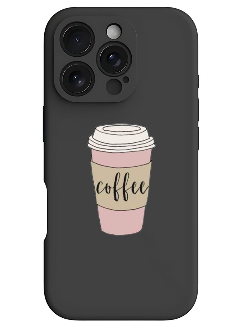 Theodor iPhone 16 Pro Max Black Protective Slim Fit Case Liquid Silicone Cover with Full Body Protection Anti-Scratch Shockproof Case For iPhone - Coffee (2) - Image 1
