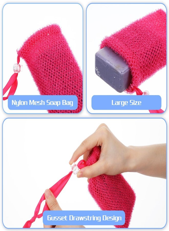 ADLABLD Exfoliating Soap Bags for Shower, 4Packs Exfoliating Soap Bar Bag with Drawstring Travel Soaps Bar Bags, Drawstring Wash Bag (4 Colors, 5.5 x 3.5 in) - Image 5