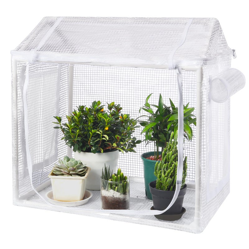 FHWTY Mini Greenhouse for Indoor Plants, Fully Enclosed Mini Indoor Greenhouse with Top Opening, Waterproof Small Indoor Greenhouse for Nursery & Germination - Image 1
