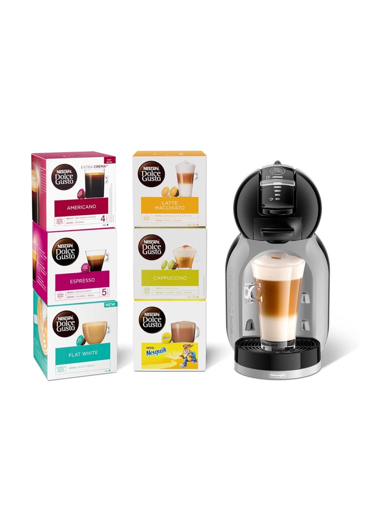 Dolce Gusto Mini Me Single Serve Capsule Coffee Machine Starter Kit,Including Coffee Capsules 0.8 L 1460 W EDG155.BG Black /Grey - Image 2