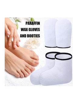 Excefore Nail Wax Care Gloves, Paraffin Wax Mitts, Paraffin Wax Foot Care, Paraffin Wax Gloves and Booties (White)  - Image 5