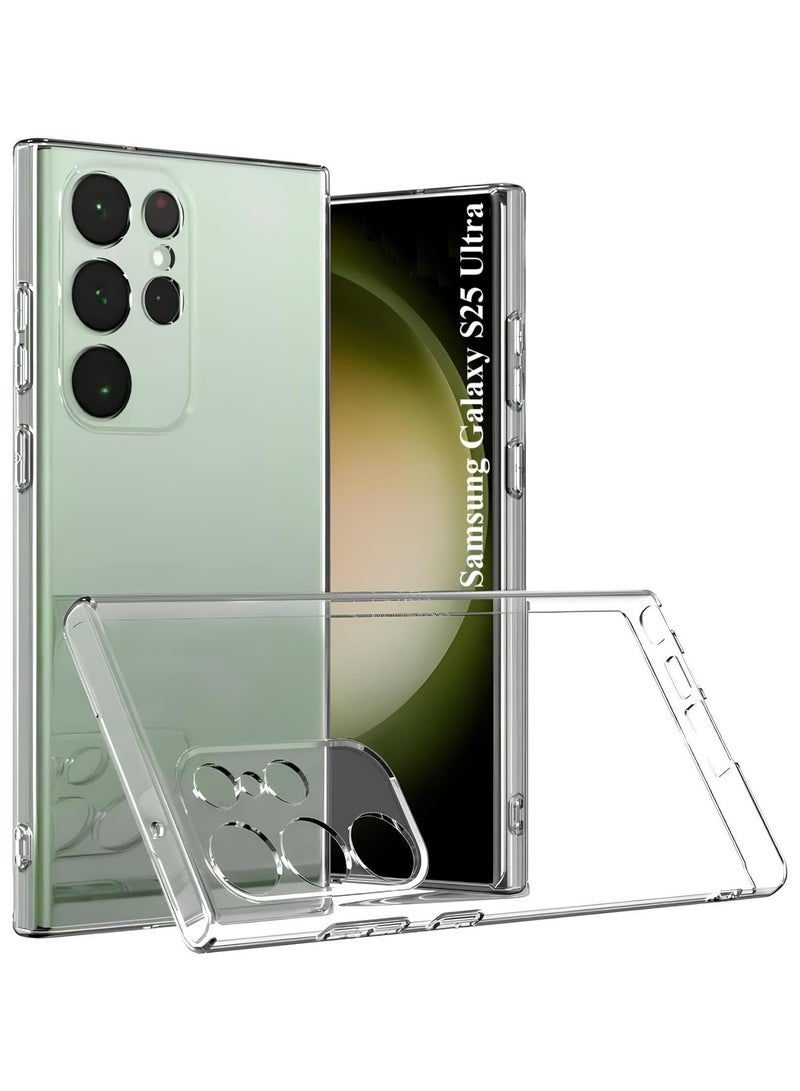 Samsung Galaxy S25 Ultra Clear Case Soft Flexible TPU Shockproof Transparent Back Cover Compatible for Samsung Galaxy S25 Ultra - Image 1