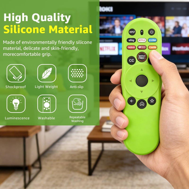 Climberer [2Pack] Climberer Cover for VIZIO XRT270,Smart TV Remote Control Replacement Glow in Dark Protective Skin Case - Blue & Green (XRT270) - Image 5