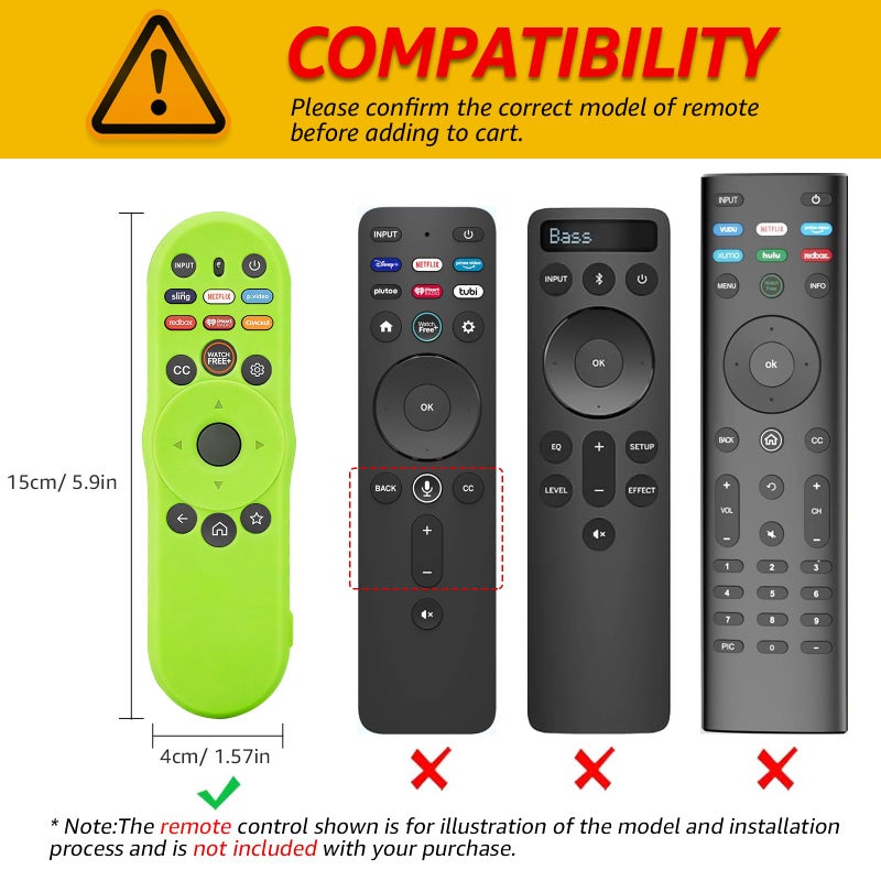 Climberer [2Pack] Climberer Cover for VIZIO XRT270,Smart TV Remote Control Replacement Glow in Dark Protective Skin Case - Blue & Green (XRT270) - Image 2