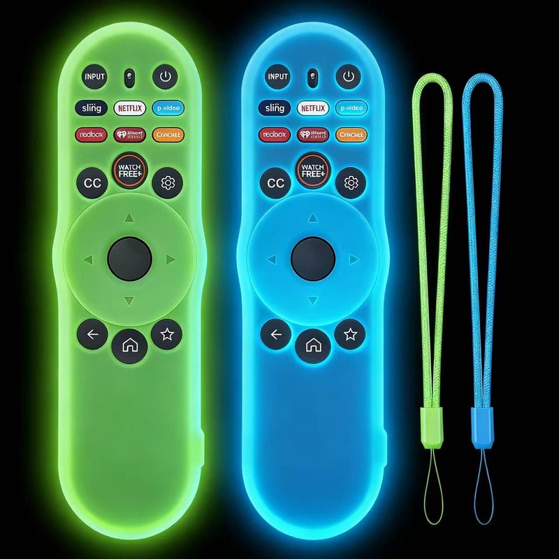 Climberer [2Pack] Climberer Cover for VIZIO XRT270,Smart TV Remote Control Replacement Glow in Dark Protective Skin Case - Blue & Green (XRT270) - Image 1