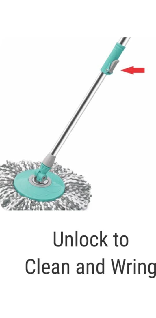 Netsquare Ace Spin Mop Set and Microfibre Mop Head, 360 Degree Rotation, Green - Image 3