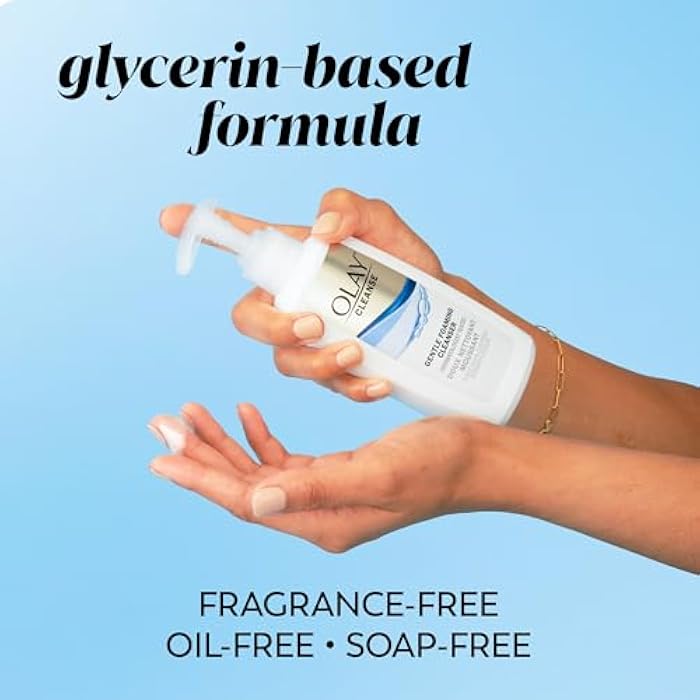 Olay Face Cleanser, Gentle Foaming Face Wash for Sensitive Skin - Fragrance-Free, Oil-Less, Soap-Free, Glycerin-Based Formula, Daily Cleansing without Irritation, 6.7 Oz - 3 Pack - Image 3