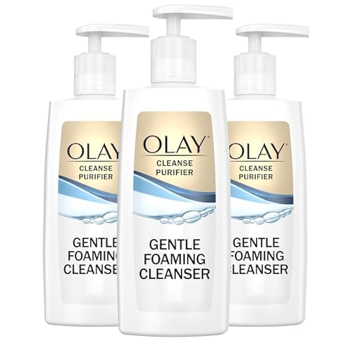 Olay Face Cleanser, Gentle Foaming Face Wash for Sensitive Skin - Fragrance-Free, Oil-Less, Soap-Free, Glycerin-Based Formula, Daily Cleansing without Irritation, 6.7 Oz - 3 Pack - Image 1
