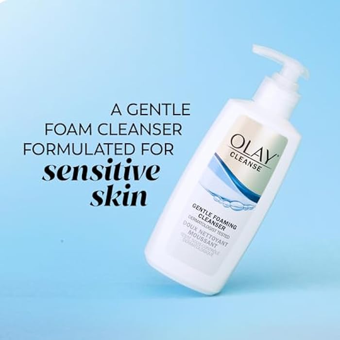 Olay Face Cleanser, Gentle Foaming Face Wash for Sensitive Skin - Fragrance-Free, Oil-Less, Soap-Free, Glycerin-Based Formula, Daily Cleansing without Irritation, 6.7 Oz - 3 Pack - Image 2